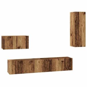 Szafka na Telewizor na Ścianę 4 pcs Stare drewno 853307