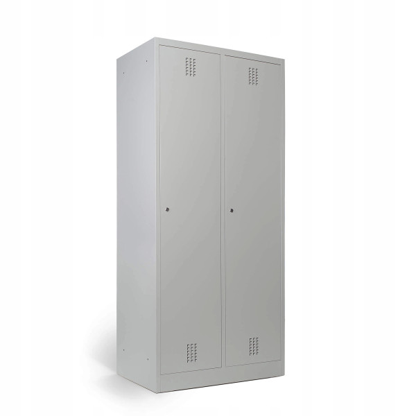 Szafka na ubrania z przegrodą 80 cm szara metalowa 771615