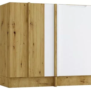 Szafka narożna dolna dąb artisan + szary – Zelo 635625