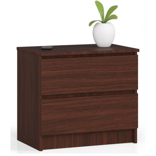 Szafka nocna, 2 szuflady, ALMA, 60x40x55 cm, wenge, mat | TYLETEGOTU 983952