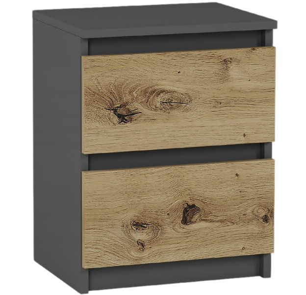 Szafka nocna 40cm 2 szuflady komoda stolik FRAMIRE R-2 antracyt mix artisan 946885