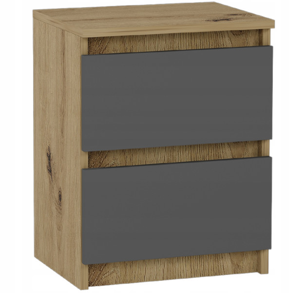 Szafka nocna 40cm 2 szuflady komoda stolik FRAMIRE R-2 artisan mix antracyt 946884