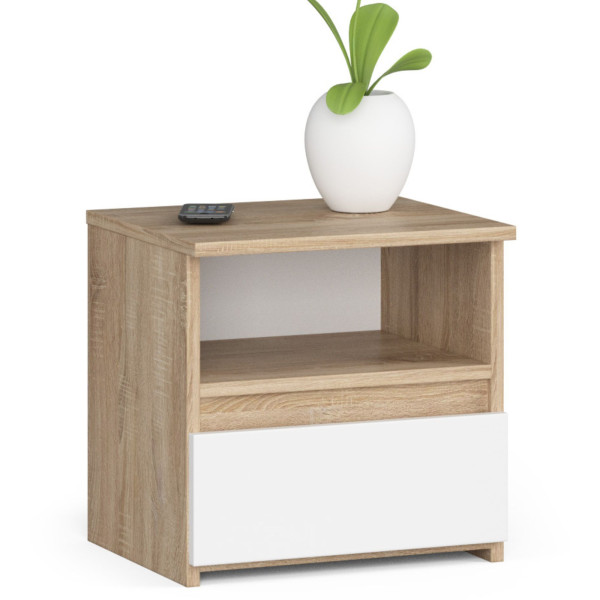 Szafka nocna AKORD CL1 Dąb Sonoma 40cm Biały mat 40x35x40cm 301662