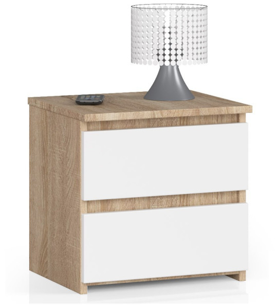 Szafka nocna AKORD CL2 Dąb Sonoma 40cm Biały mat 40x35x40cm 302968