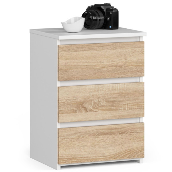 Szafka nocna AKORD CL3 Biała 40cm Dąb Sonoma mat 40x35x57cm 301674