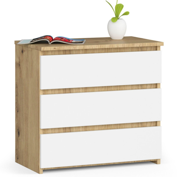 Szafka nocna AKORD CL3 Dąb Artisan 60cm Biały mat 60x35x57cm 301682