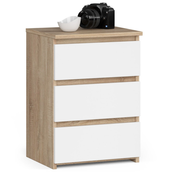 Szafka nocna AKORD CL3 Dąb Sonoma 40cm Biały mat 40x35x57cm 301678
