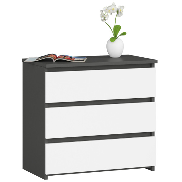 Szafka nocna AKORD CL3 Grafit Szary, Biały mat 60x35x57 cm 301679