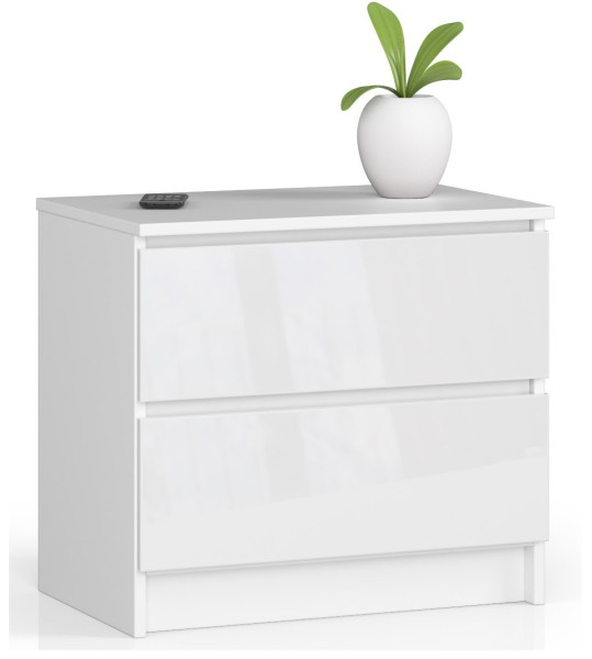 Szafka nocna AKORD K60 Biała 60 cm Biały Połysk 60x40x55 cm 302646