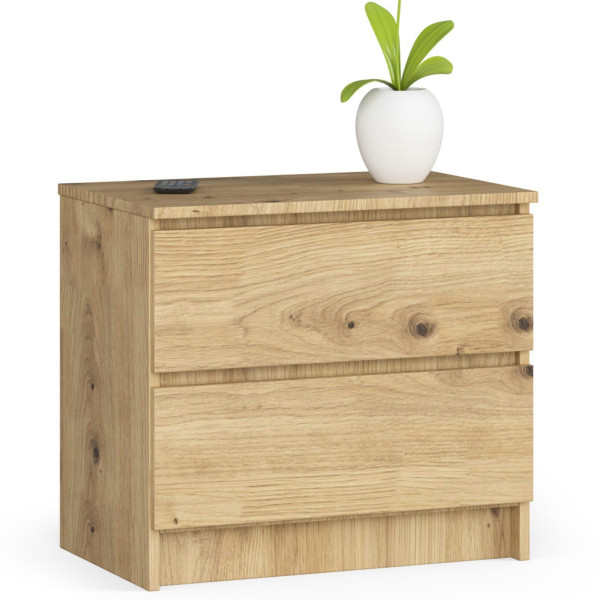 Szafka nocna AKORD K60 Dąb Artisan, Dąb Artisan 60x40x55 cm 302659