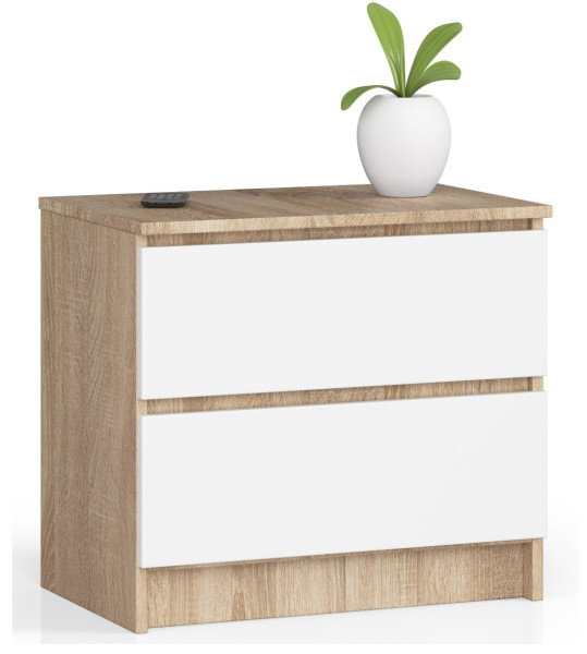 Szafka nocna AKORD K60 Dąb Sonoma 60 cm Biały mat 60x40x55cm 302645