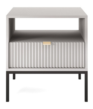Szafka nocna Almagro ryflowana szara 72650