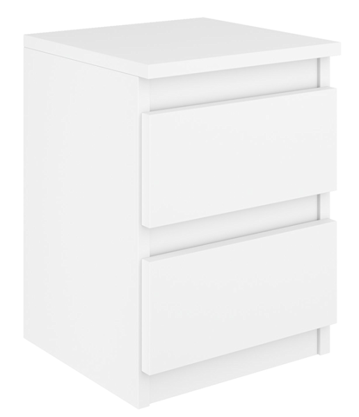 Szafka nocna BASIC 2 szuflady – Biała | 30x41x30 cm 742125