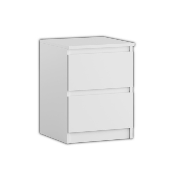 Szafka nocna BASIC 2 szuflady – Biała | 40x53x40 cm 748168