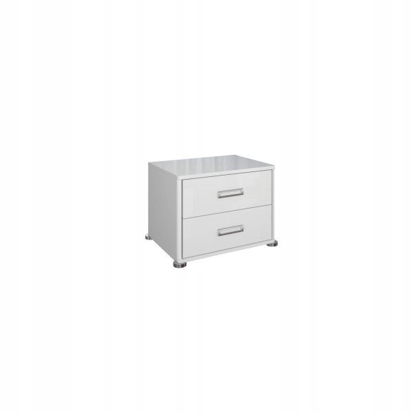 SZAFKA NOCNA Bella biały połysk 2 SZUFLADY płyta laminowana 295054