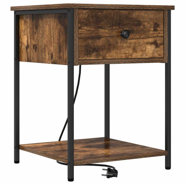 Szafka Nocna Brąz Komoda Stolik Półka Nocna Do Sypialni 42 x 41 x 56 cm 857401