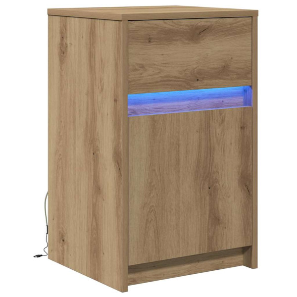 Szafka Nocna Brąz Komoda Stolik Półka Nocna Do Sypialni LED 38 x 34 x 61 cm 857282