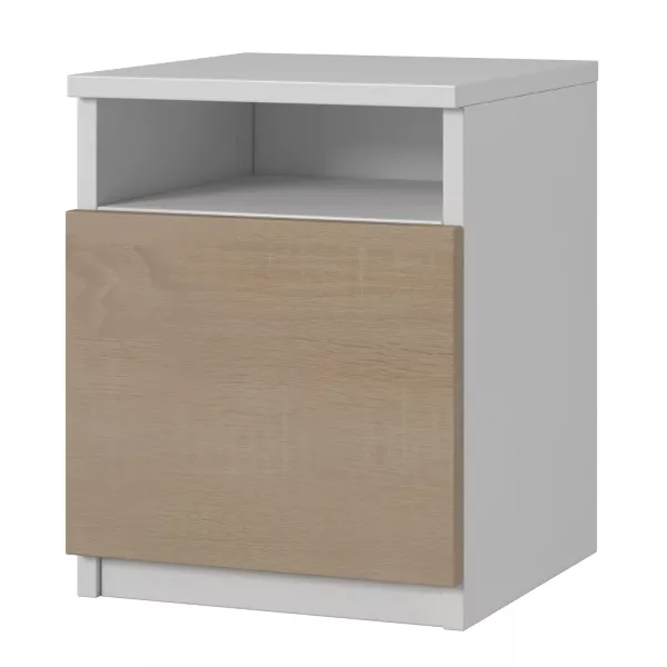 Szafka nocna CLASSIC – Biała/Dąb Sonoma | 40x30x30 cm 742077