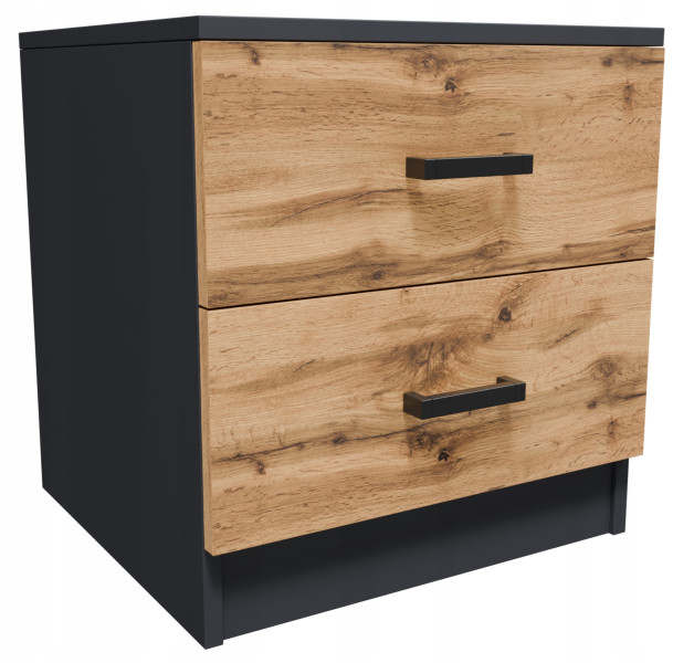 Szafka nocna CR3-LOFT-2S grafit-wotan mały stolik nocny do sypialni pokoju 967314