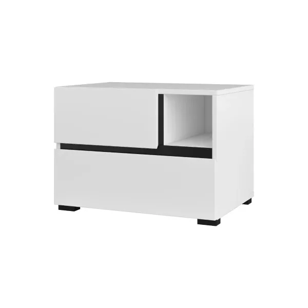 Szafka nocna CROSS S-2S biała/czarna 664588