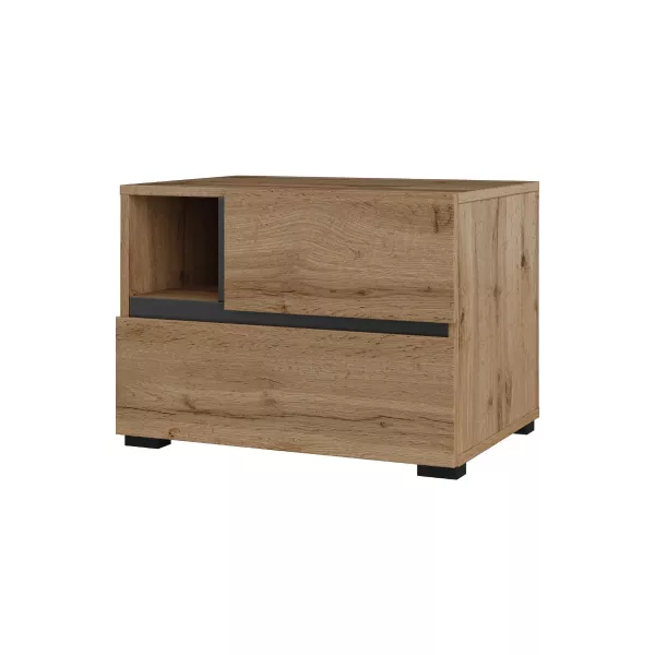 Szafka nocna CROSS S-2S dąb wotan/czarna 664587