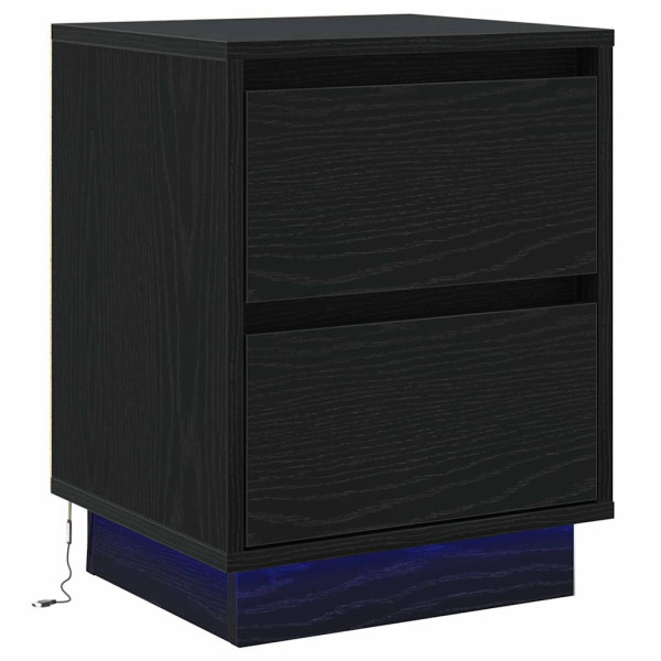Szafka Nocna Czarna Komoda Stolik Półka Nocna Do Sypialni 39 x 34.5 x 50 cm 857323