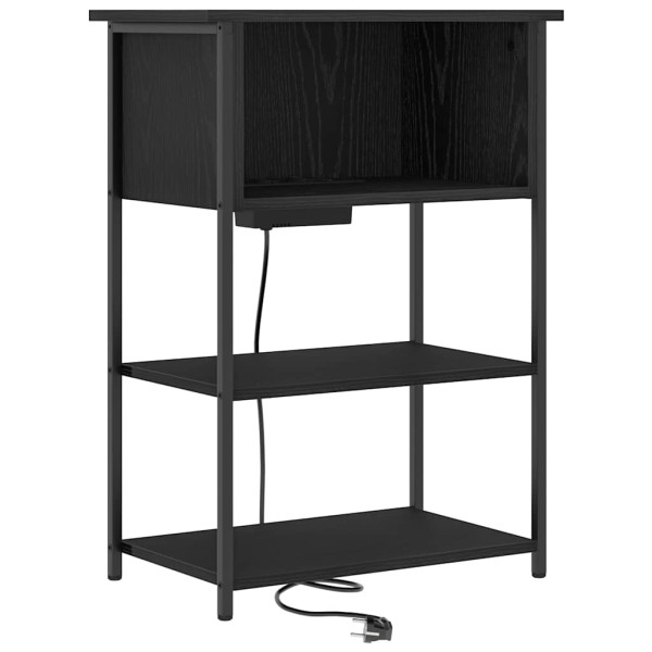 Szafka Nocna Czarna Komoda Stolik Półka Nocna Do Sypialni 55 x 31 x 76 cm 857254