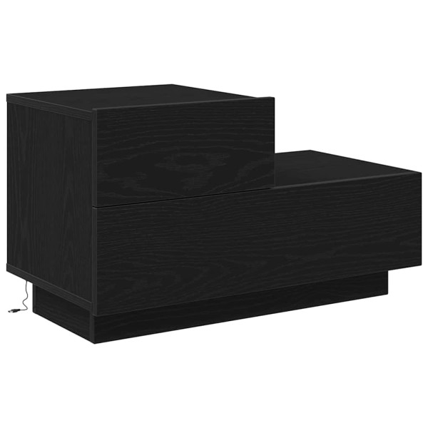 Szafka Nocna Czarna Komoda Stolik Półka Nocna Do Sypialni 70 x 36 x 40.5 cm 857543