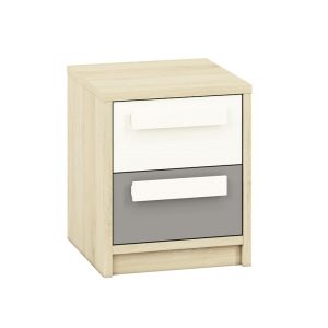 Szafka nocna DOT buk/biała/szara 276548 Szafka nocna DOT buk/biała/szara 276548