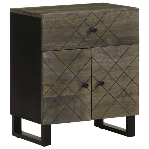 Szafka Nocna Drewniana Czarna Komoda Stolik Nocny Do Sypialni 50x33x60 cm 852449
