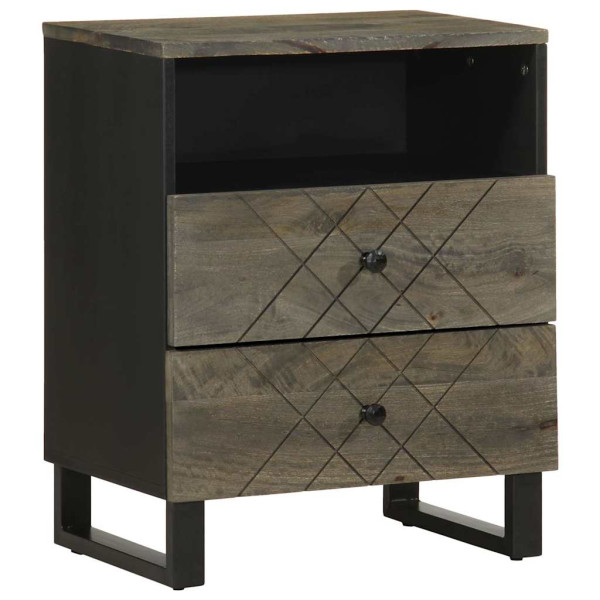 Szafka Nocna Drewniana Czarna Komoda Stolik Nocny Do Sypialni 50x33x62 cm 852370