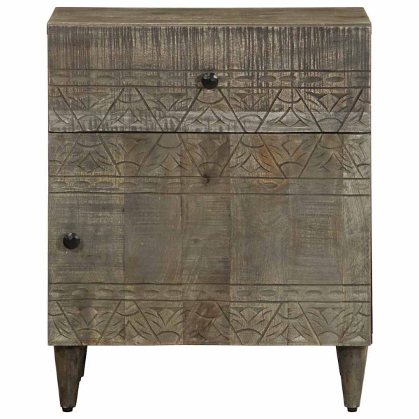 Szafka Nocna Drewniana Szara Komoda Stolik Nocny Do Sypialni 50x33x60 cm 852456