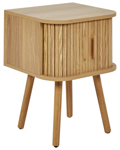 Szafka nocna dwudrzwiowa MDF jasne drewno 452796