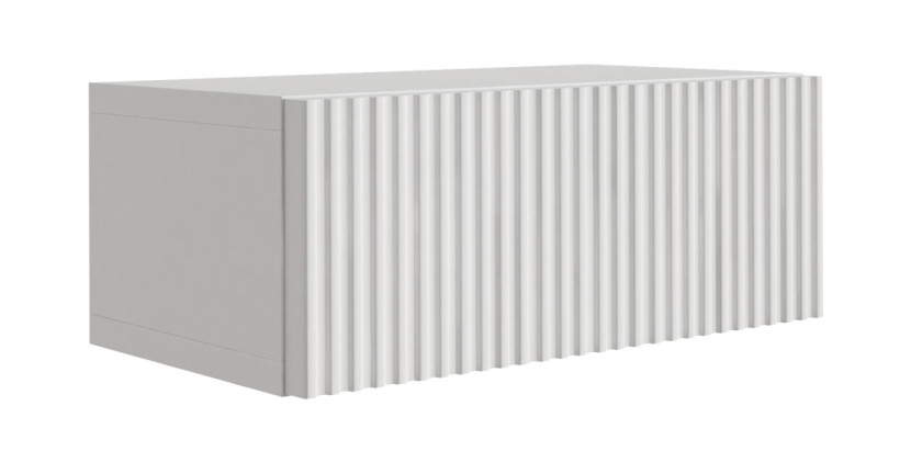 Szafka nocna – front ryflowany, biały, 40 x 20 x 16 cm, 40 x 20 x 16 cm 701683