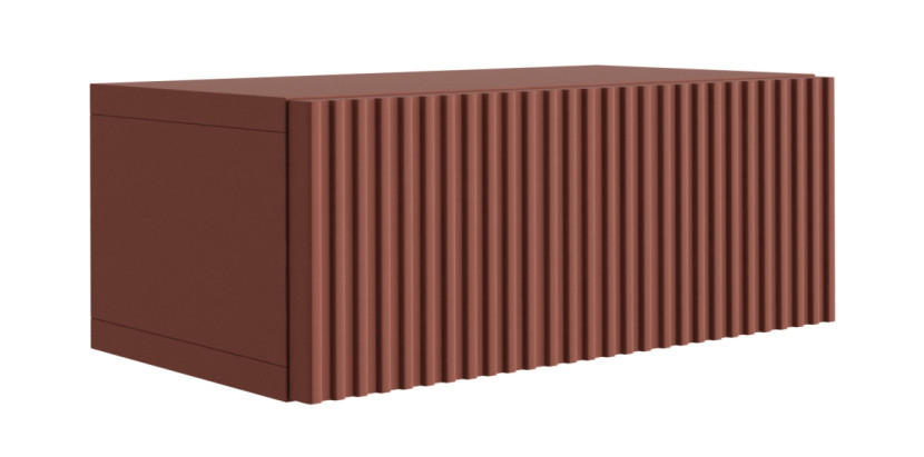 Szafka nocna – front ryflowany, cegła, 40 x 20 x 16 cm, 40 x 20 x 16 cm 701684