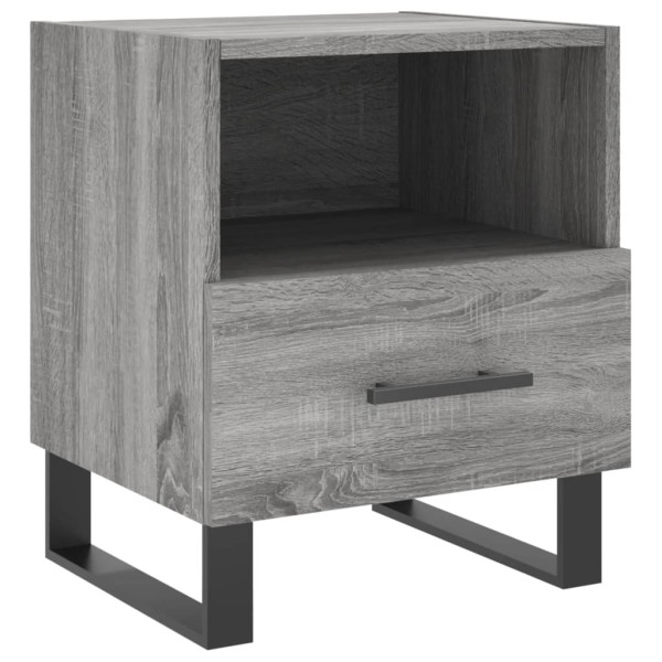 Szafka Nocna Komoda Szara Stolik Półka Nocna Do Sypialni 40x35x47.5 cm 848254