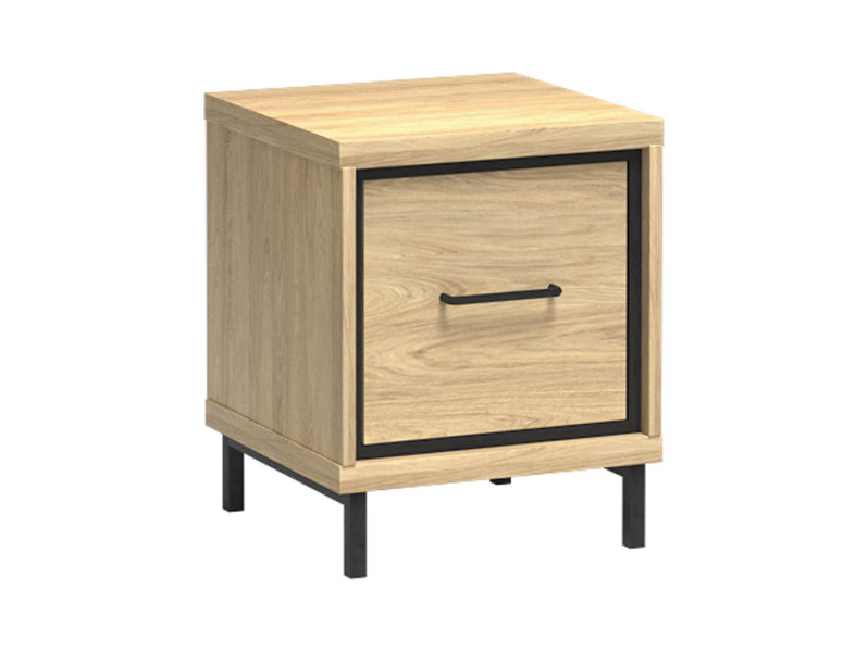 Szafka Nocna MILAN Hikora 40 cm Szuflada Nóżki Czarne Nowoczesna Stylowa 136084