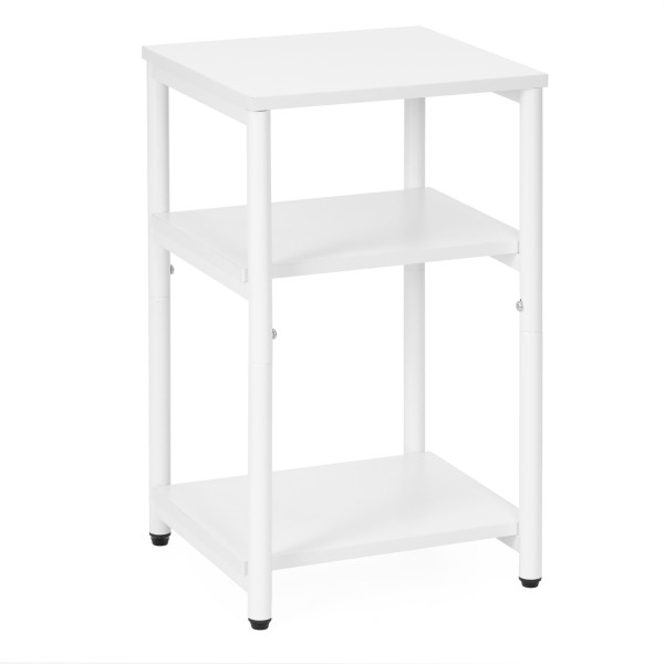 Szafka nocna, regał z trzema półkami, mebel do sypialni 59 cm biały 847255