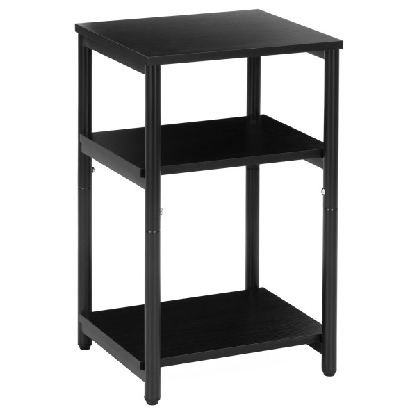 Szafka nocna, regał z trzema półkami, mebel do sypialni 59 cm czarny 847256