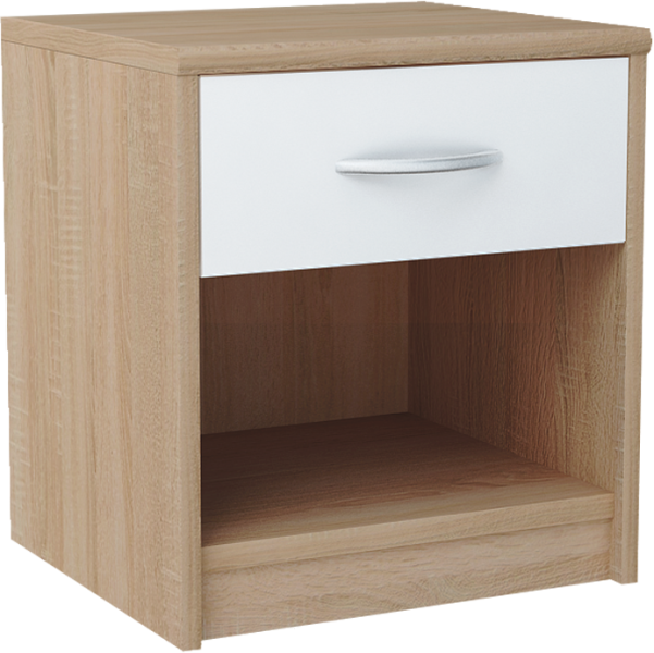 Szafka Nocna SN01 Dąb Sonoma-Biały 45x39x35 cm Bestseller 570150