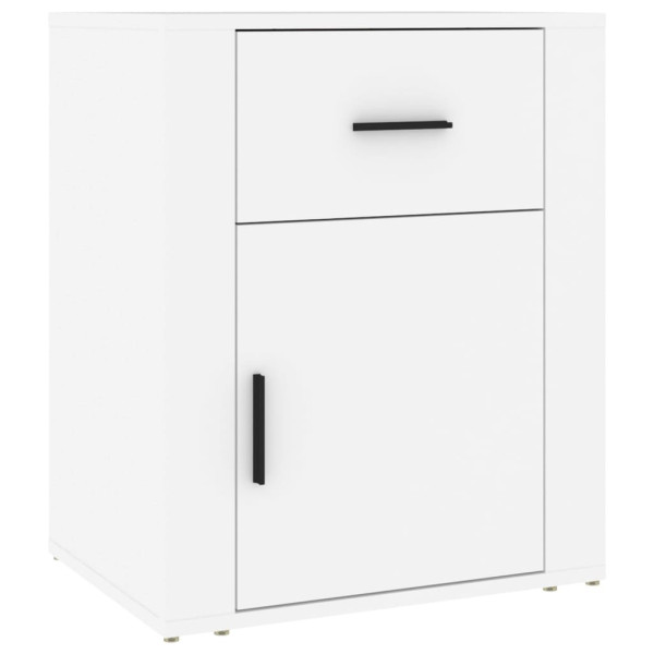 Szafka Nocna Stolik Biała z Szufladą z Drzwiami Do Sypialni 50x36x60 cm 738919