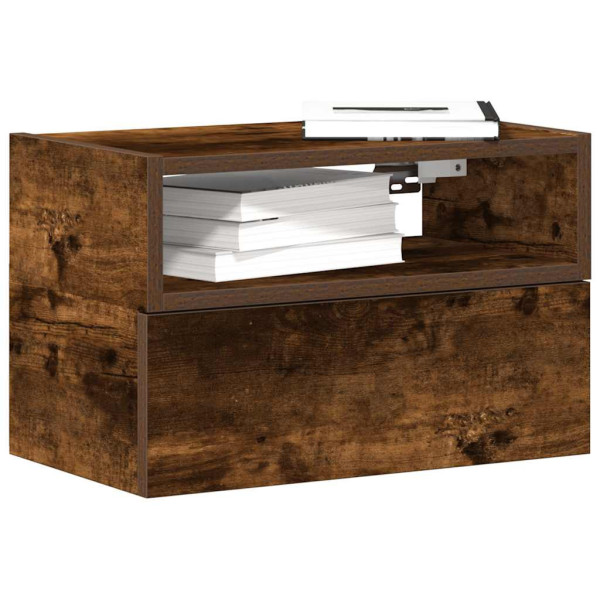 Szafka Nocna Stolik Brązowa z Szufladą Wisząca Do Sypialni 45x26x28,5 cm 743842