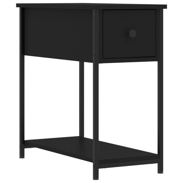 Szafka Nocna Stolik Czarna z Regulowanymi Nóżkami Do Sypialni 30x60x60 cm 745575