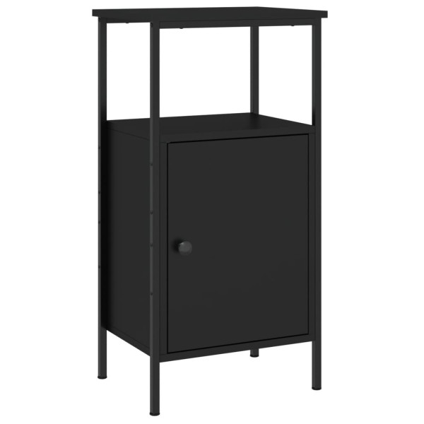 Szafka Nocna Stolik Czarna z Regulowanymi Nóżkami Do Sypialni 41x31x80 cm 745446