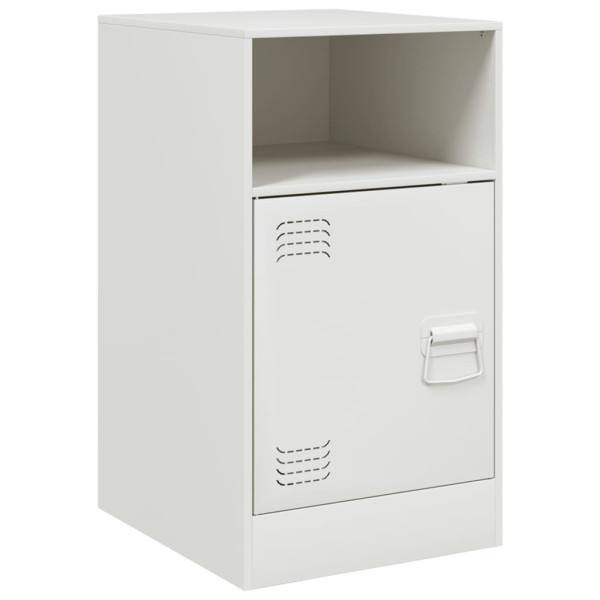 Szafka Nocna Stolik Komoda Biała z Drzwiami Do Sypialni 34,5x39x62 cm 743133