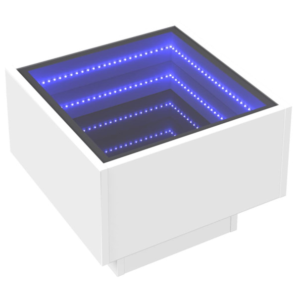 Szafka Nocna Stolik Komoda Biała z LED Do Sypialni 40x40x30 cm 745289