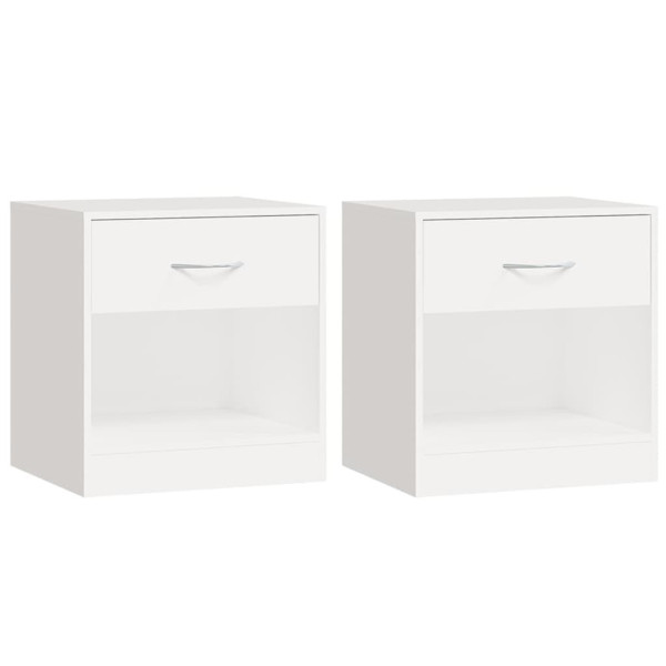 Szafka Nocna Stolik Komoda Biała z Szufladą Do Sypialni 36,5x30,5x38 cm 739115