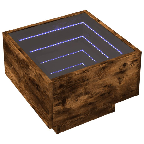 Szafka Nocna Stolik Komoda Brązowa z LED Do Sypialni 40x40x30 cm 745203