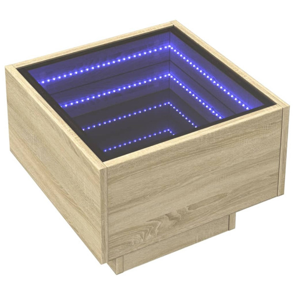 Szafka Nocna Stolik Komoda Brązowa z LED Do Sypialni 40x40x30 cm 745341