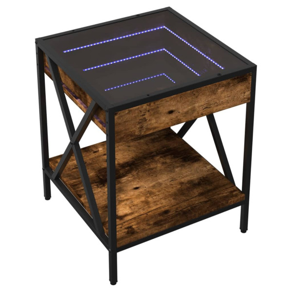 Szafka Nocna Stolik Komoda Brązowa z LED Do Sypialni 40x40x49 cm 745466